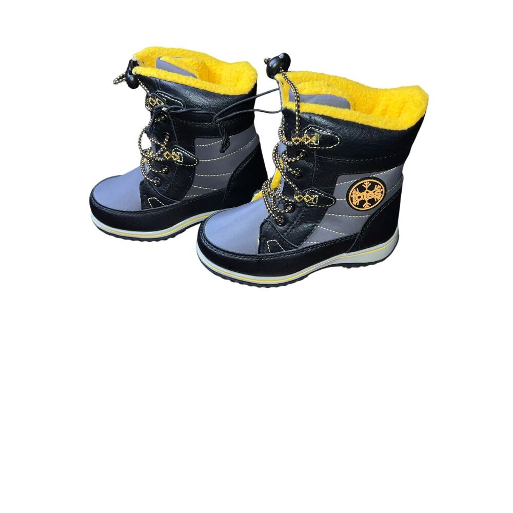 Totes Yellow Lined Faux Fur Beaver Snow Boots Shoes Size 9M
